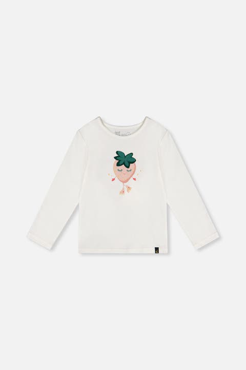 Organic Cotton Soft Whimsical Strawberry Long Sleeve T-Shirt