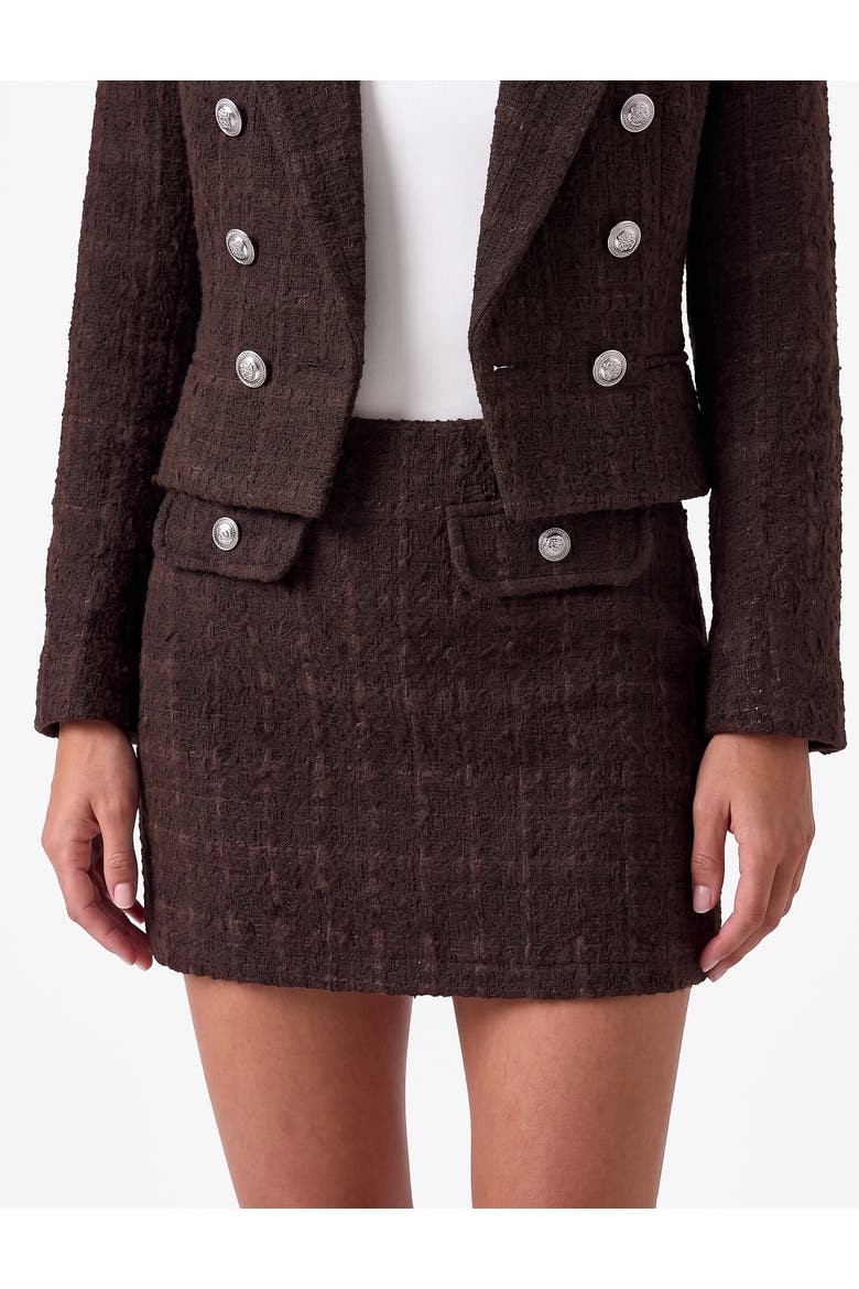 Plaid Tweed Skirt, Alternate, color, BROWN DESIGN