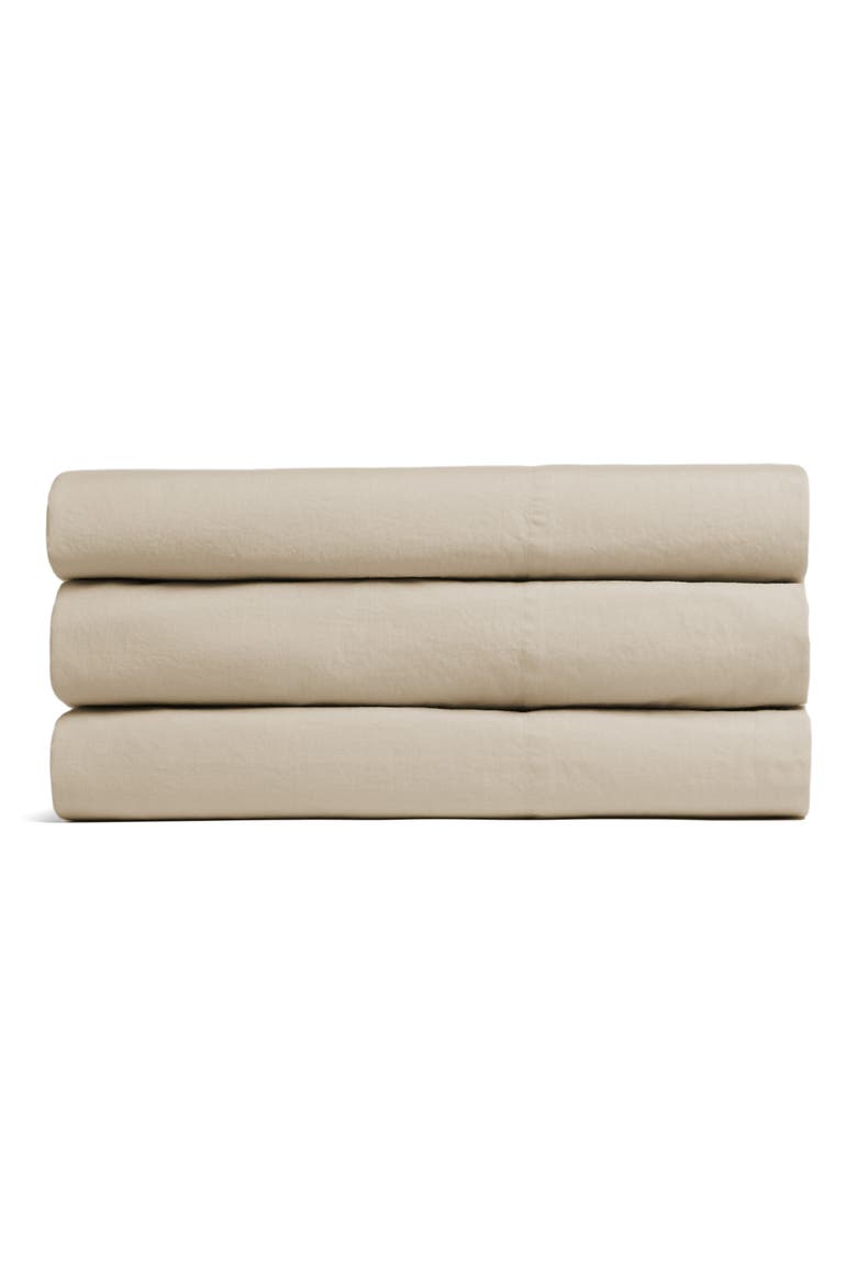 Brushed Cotton Top Sheet, Main, color, BONE