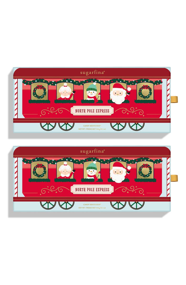 sugarfina 2-Pack North Pole Express Set of 3 Candy Bento Box, Main, color, 
