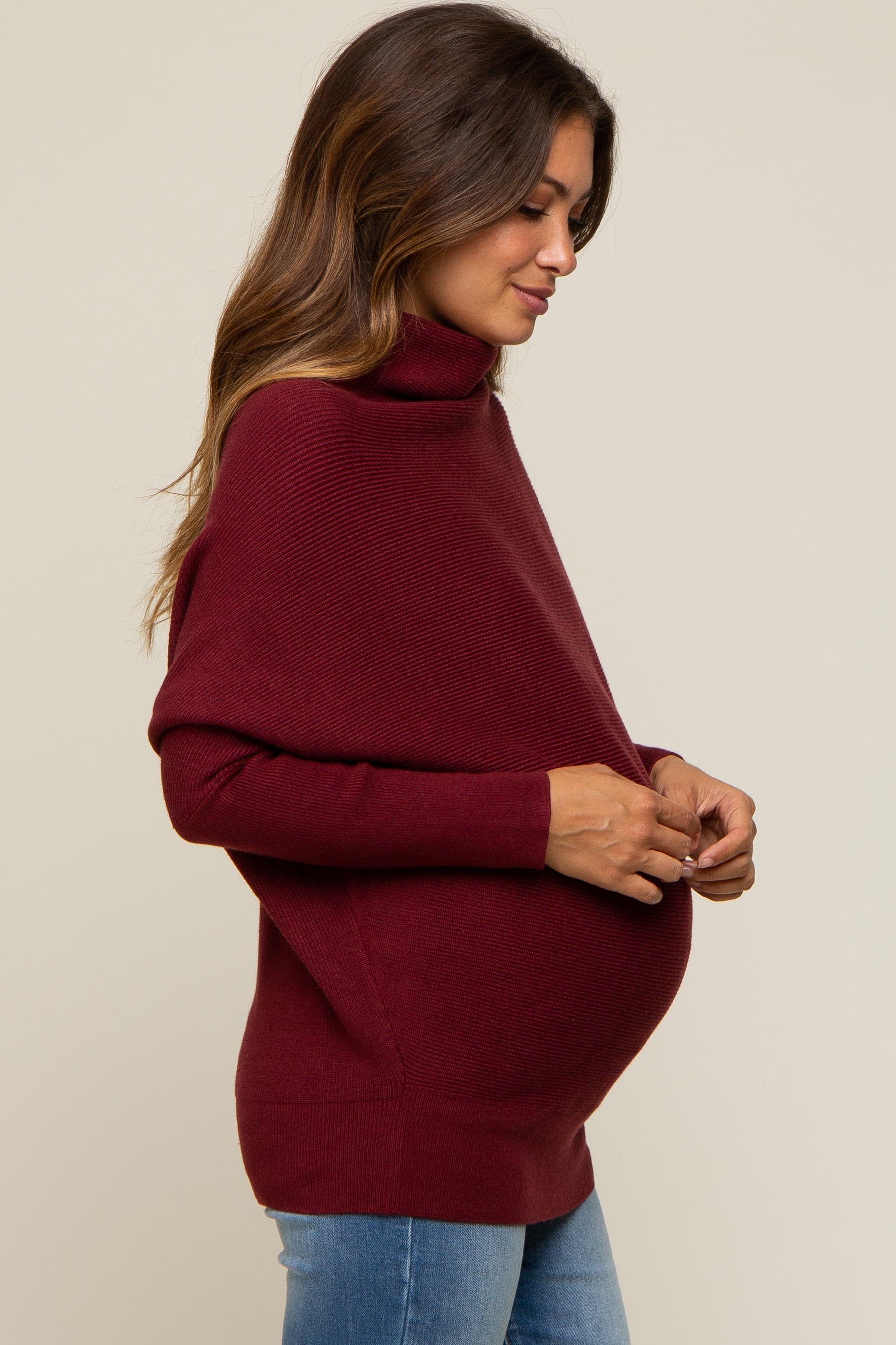 Funnel Neck Dolman Sleeve Sweater - image 4