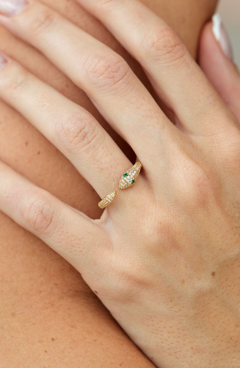 SAVVY CIE JEWELS CZ Pavé Snake Ring, Alternate, color, 