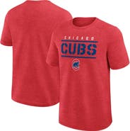 FANATICS Men's Fanatics Heather Red Chicago Cubs Top Notch T-Shirt