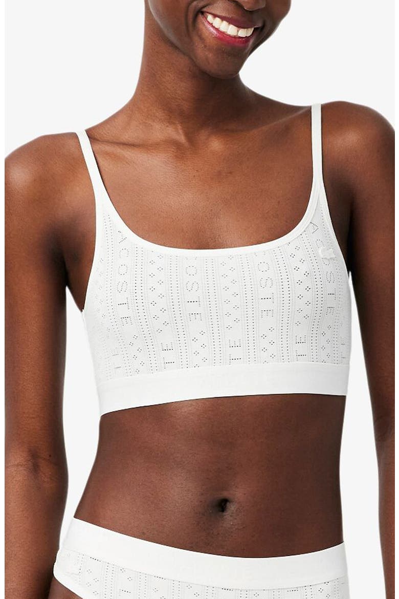 Logo Pointelle Bralette, Main, color, 70V - FARINE