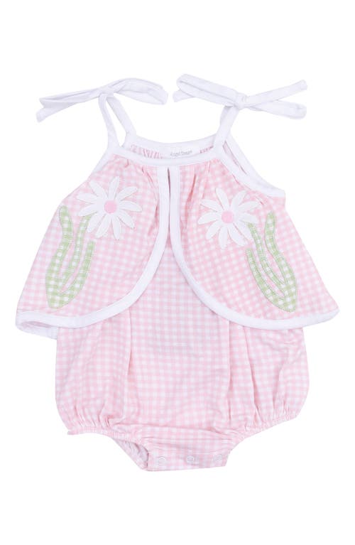 Angel Dear Mini Gingham Bodysuit In Pink