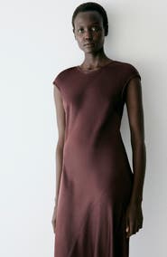 MANGO Satin Midi Dress