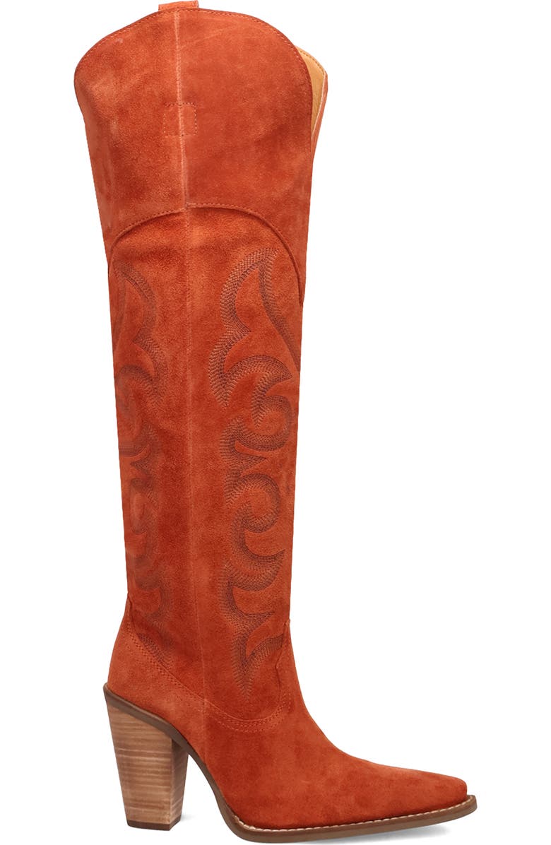 Dingo Primadonna Pointed Toe Over the Knee Western Boot, Alternate, color, Rust