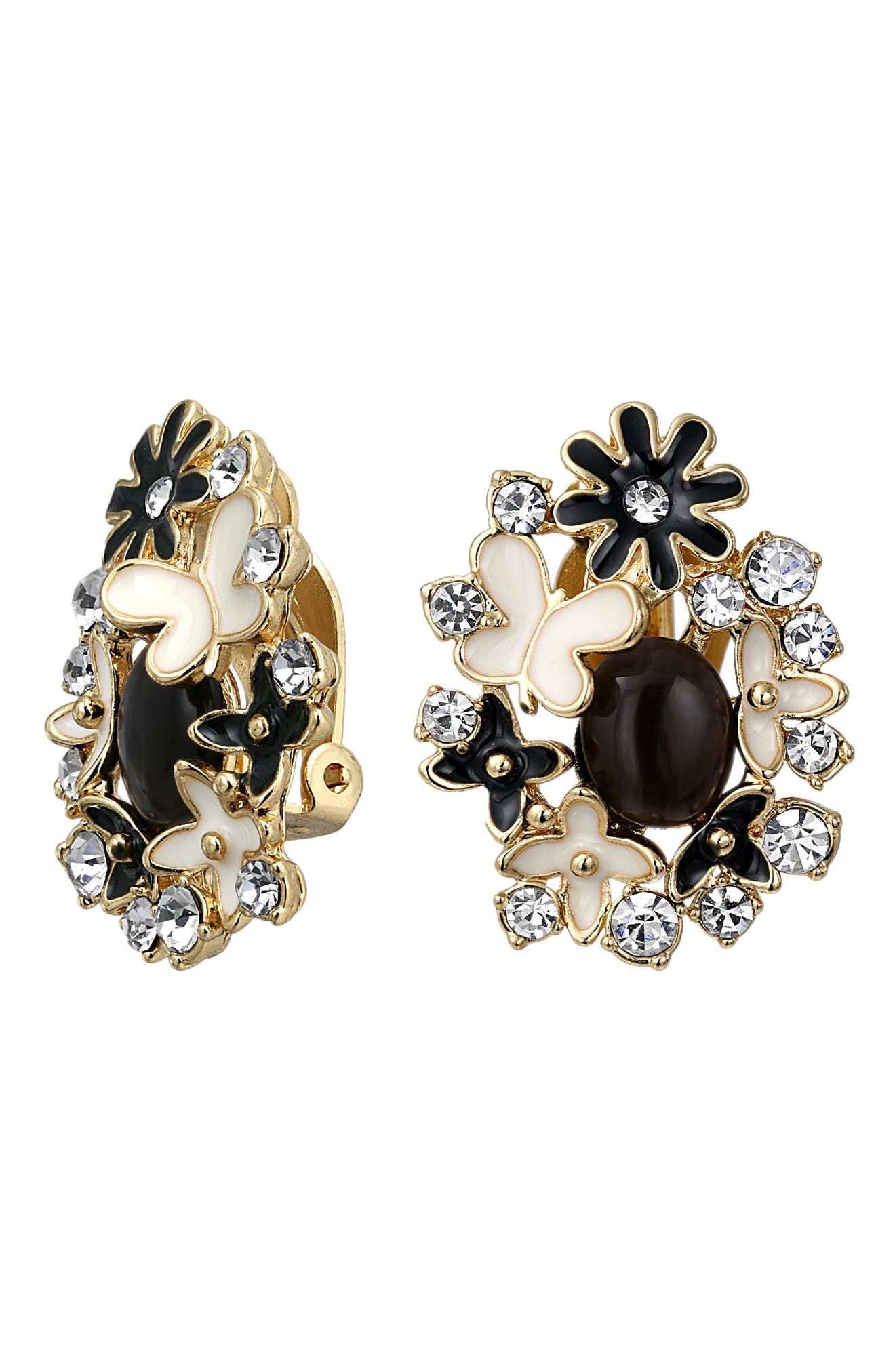 BLING JEWELRY Large Garden Flower Clip-On Earrings