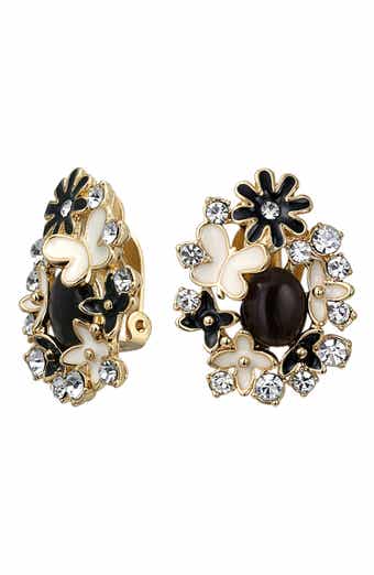 BLING JEWELRY Large Garden Flower Clip-On Earrings