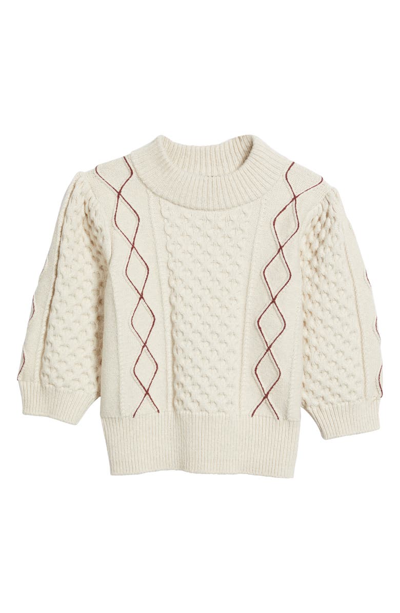 Rails Addy Cable Stitch Sweater, Alternate, color, Ivory Cables