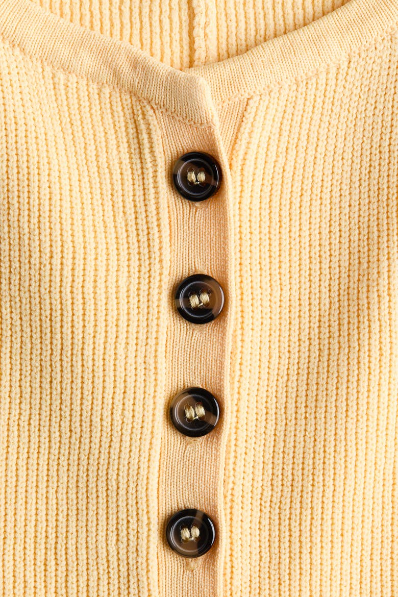 Rib-knit Peplum Waistcoat, Alternate, color, Light yellow