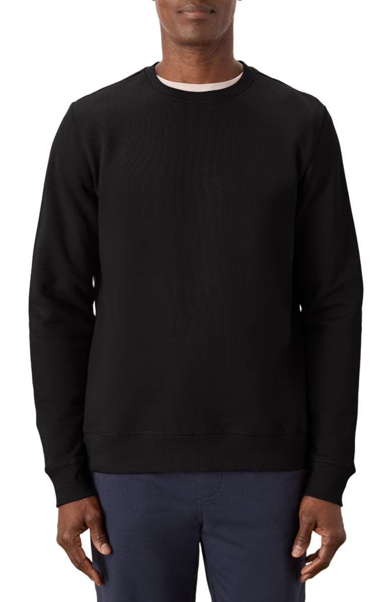 Pact Organic Cotton Cloud Brushed Fleece Crew Sweatshirt, Main, color, Black