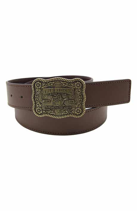 True Religion Delano Plaque Buckle Belt