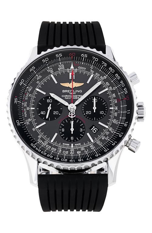 Watchfinder & Co. Breitling Preowned 2018 Navitimer B01 Chronograph 46 Rubber Strap Watch, 46mm in Black 