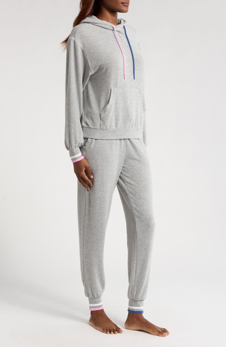 PJ Salvage Peach Party Hoodie Pajamas, Alternate, color, 