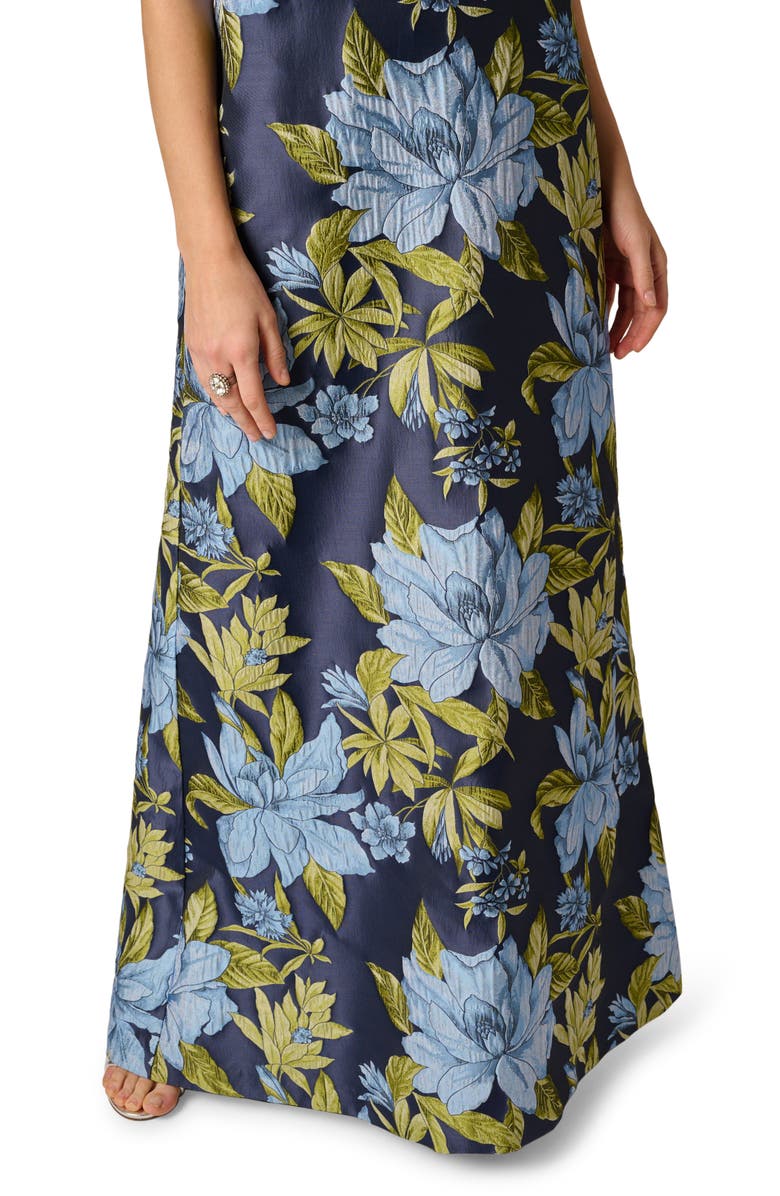 Aidan Mattox Floral Jacquard Trapeze Gown, Alternate, color,