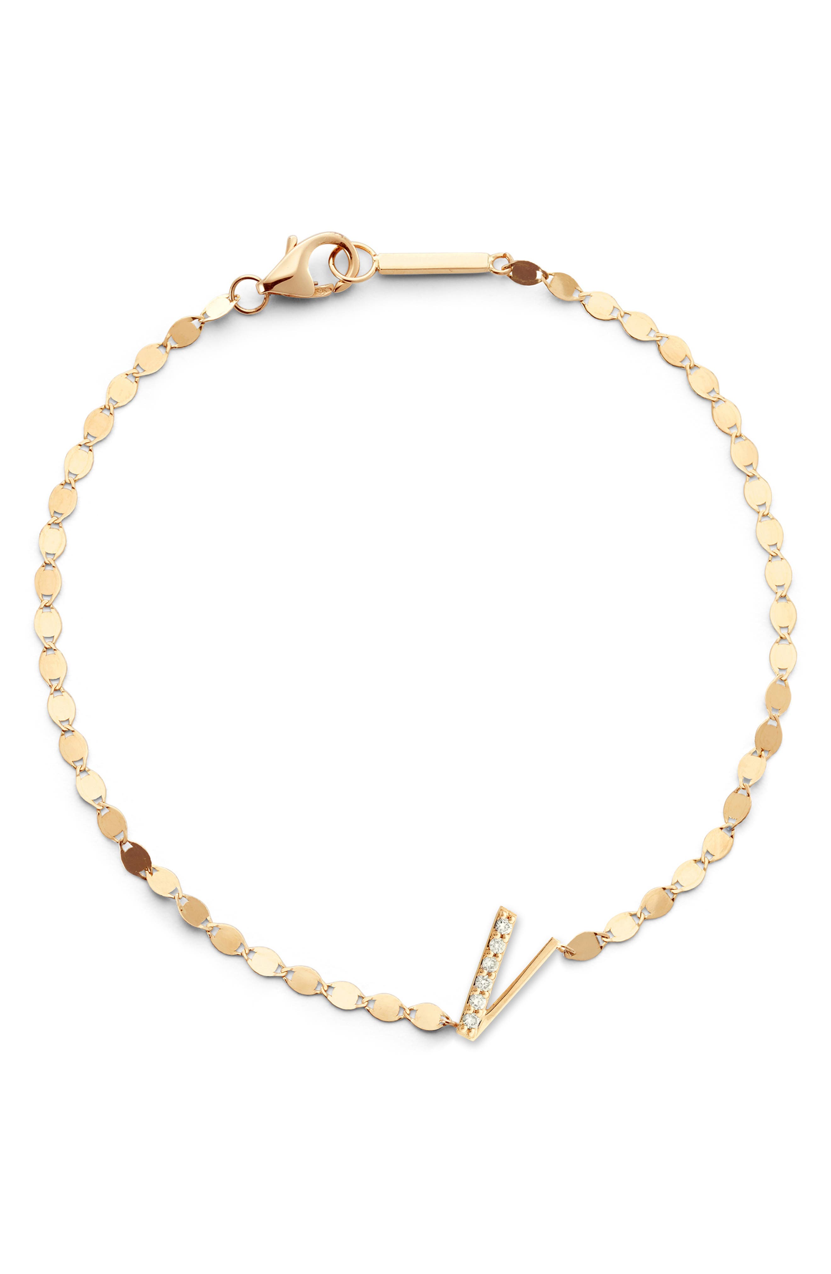 Lana Jewelry Get Personal Diamond Initial Charm Bracelet In Gold