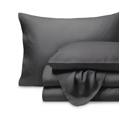 Bare Home 100% European Linen Sheet Set In Gray