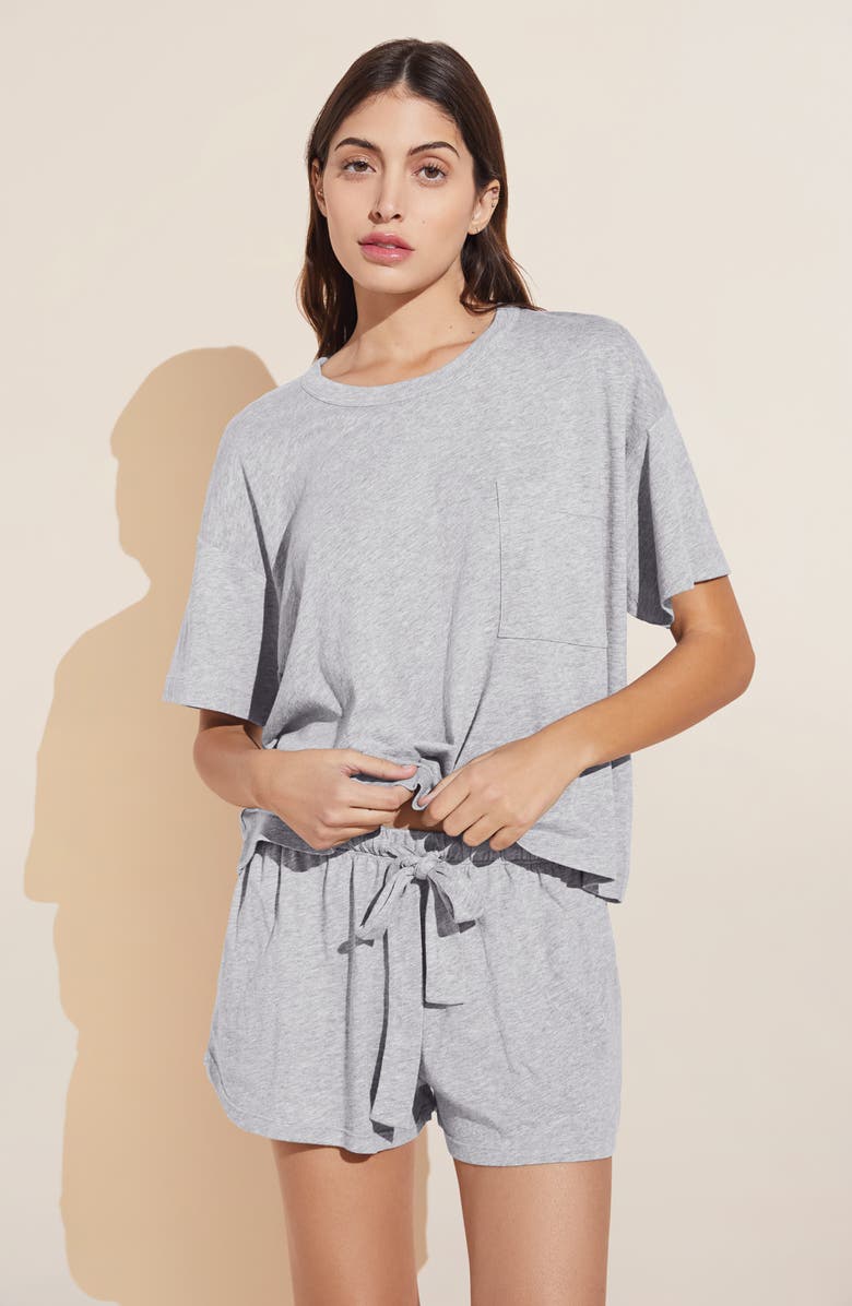 Eberjey Aloe Infused Cotton Blend Pajama Shorts, Alternate, color, 