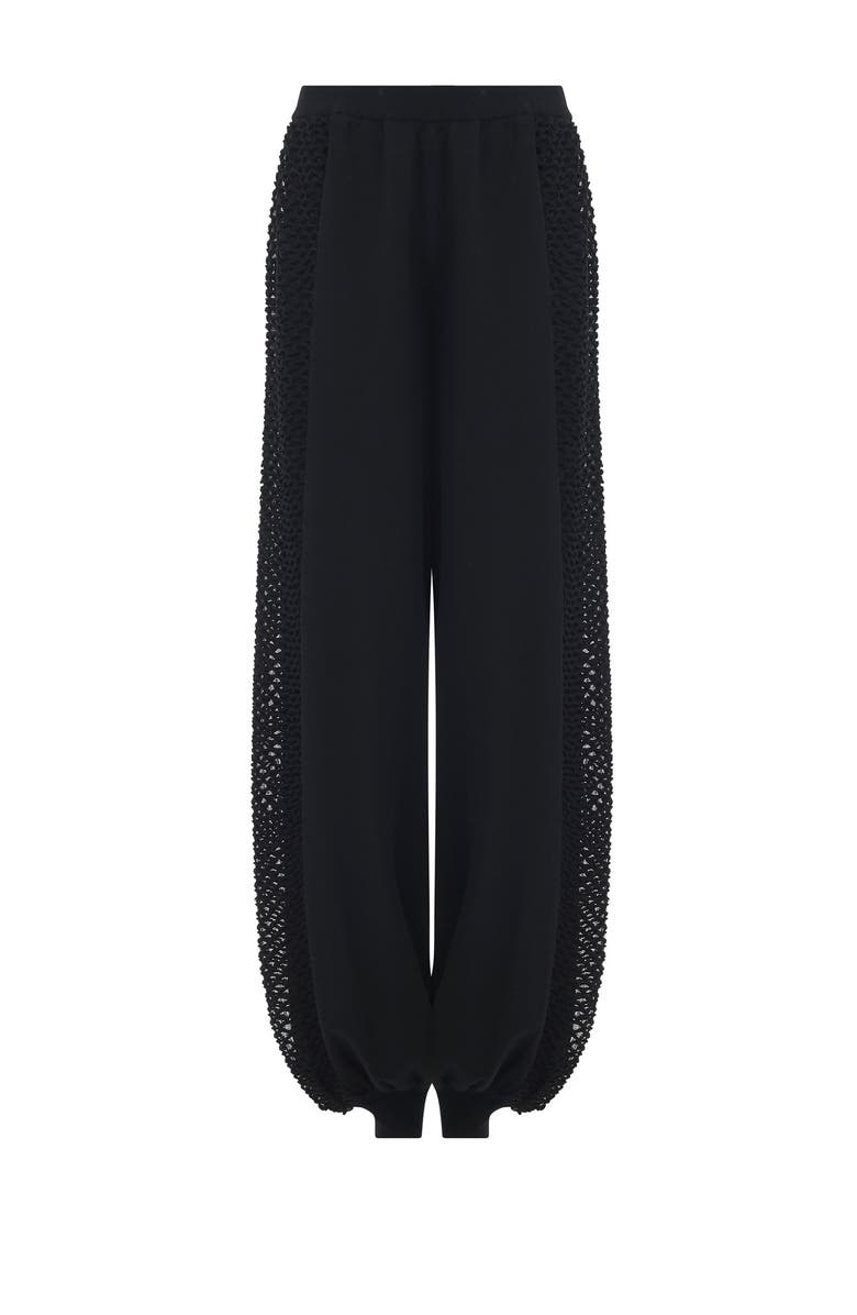 Leem Mesh Detail Knit Trousers, Main, color, Black