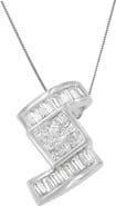 Haus of Brilliance 14K White Gold 1 2/5 Cttw Diamond Zig Zag Pendant Necklace