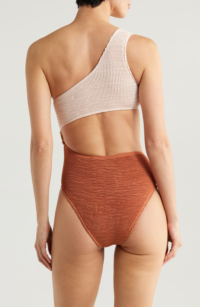 CLEONIE Shell Colorblock One-Piece Swimsuit, Alternate, color, 