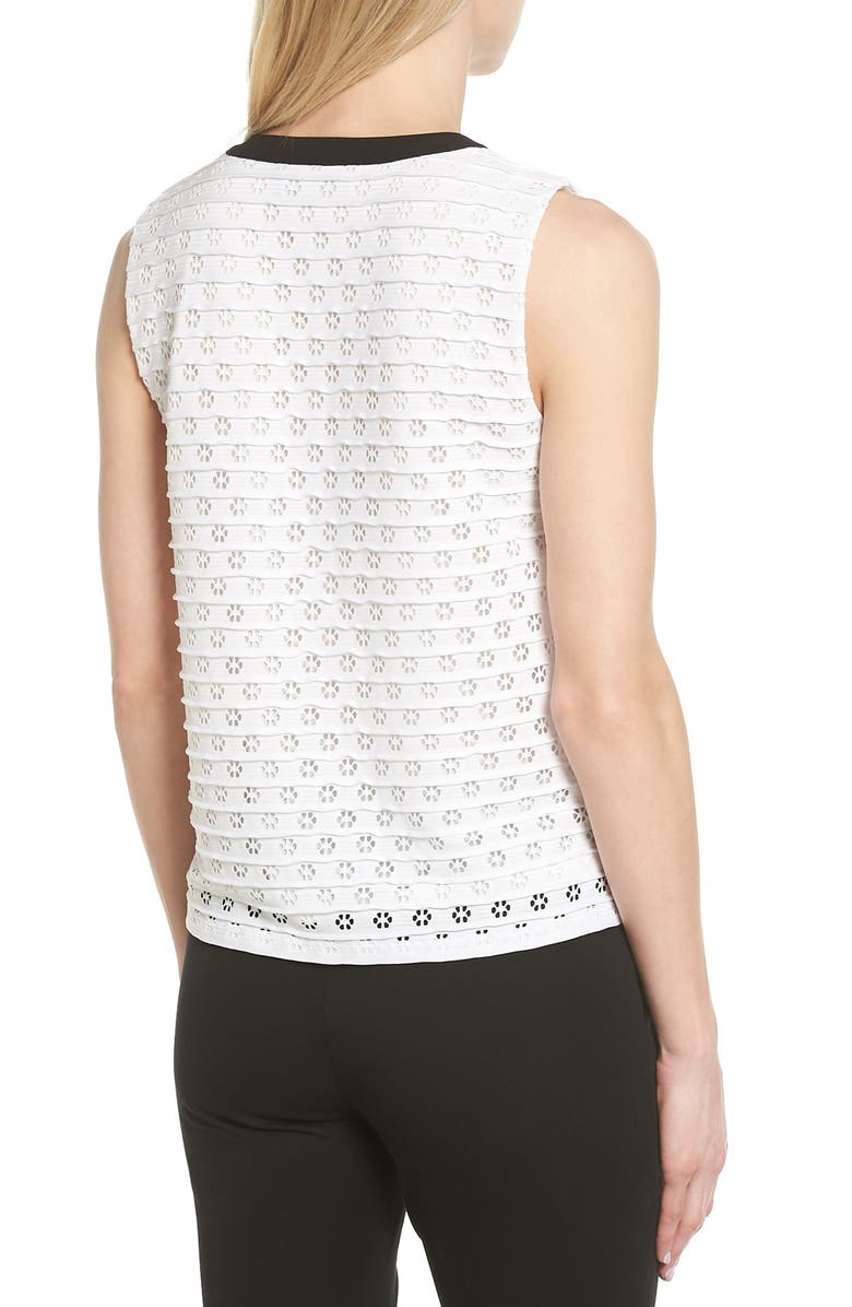 CeCe Bow Front Jacquard Knit Top, Alternate, color, 