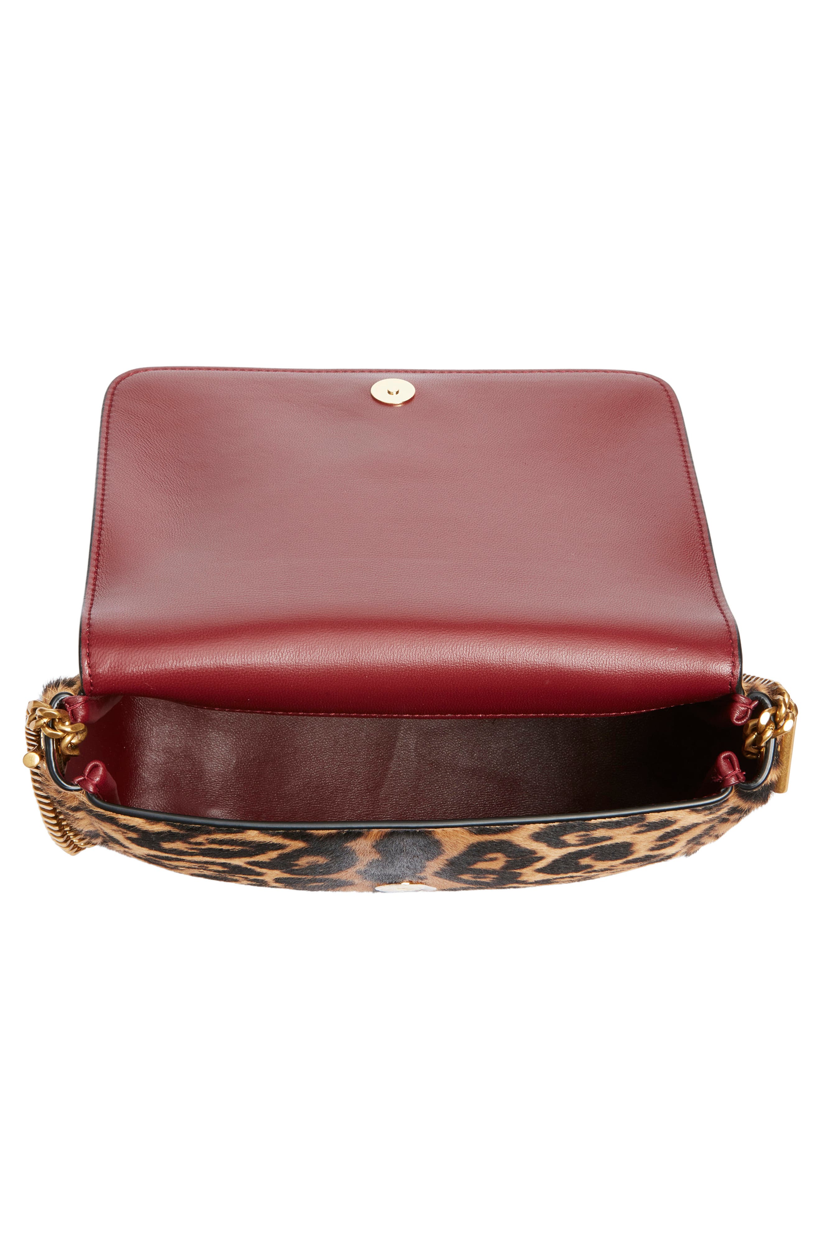 Saint Laurent Kate Genuine Calf Hair Supple Shoulder Bag, Alternate, color, Brown/ Noir