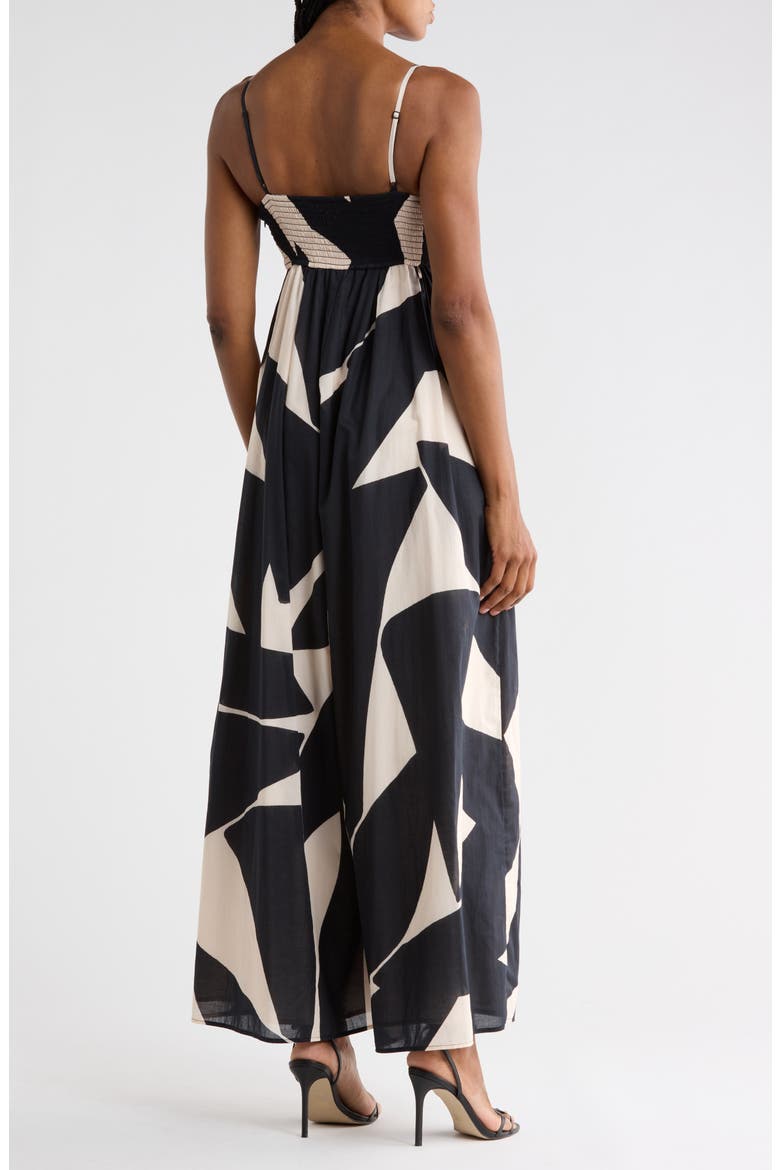 Ottie Wide Leg Jumpsuit, Alternate, color, IVORY BLOCK GEO