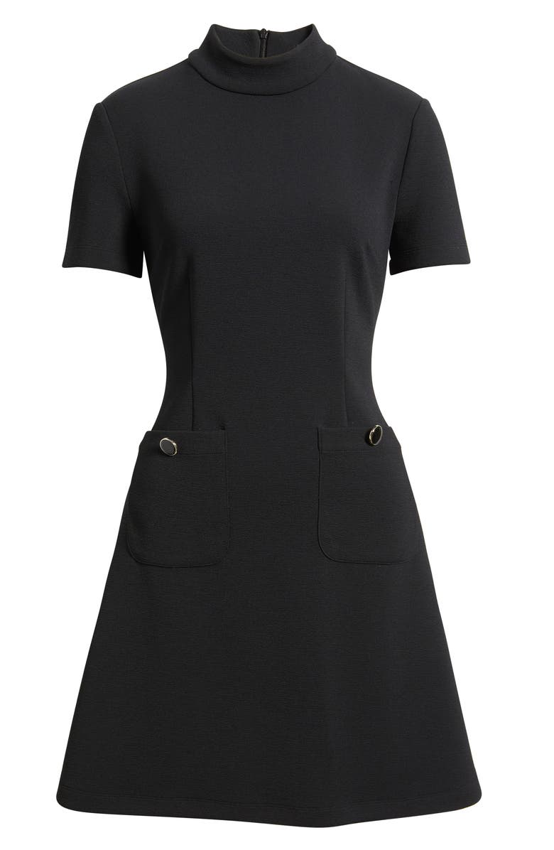 Maggy London Patch Pocket Short Sleeve Stretch Crepe Minidress, Alternate, color, 