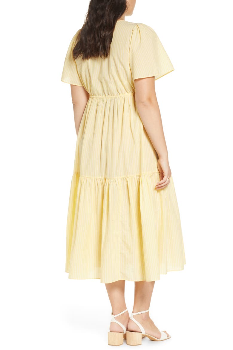 V-Neck Tiered Cover-Up Dress, Alternate, color, KATIE STRIPE DANDELION