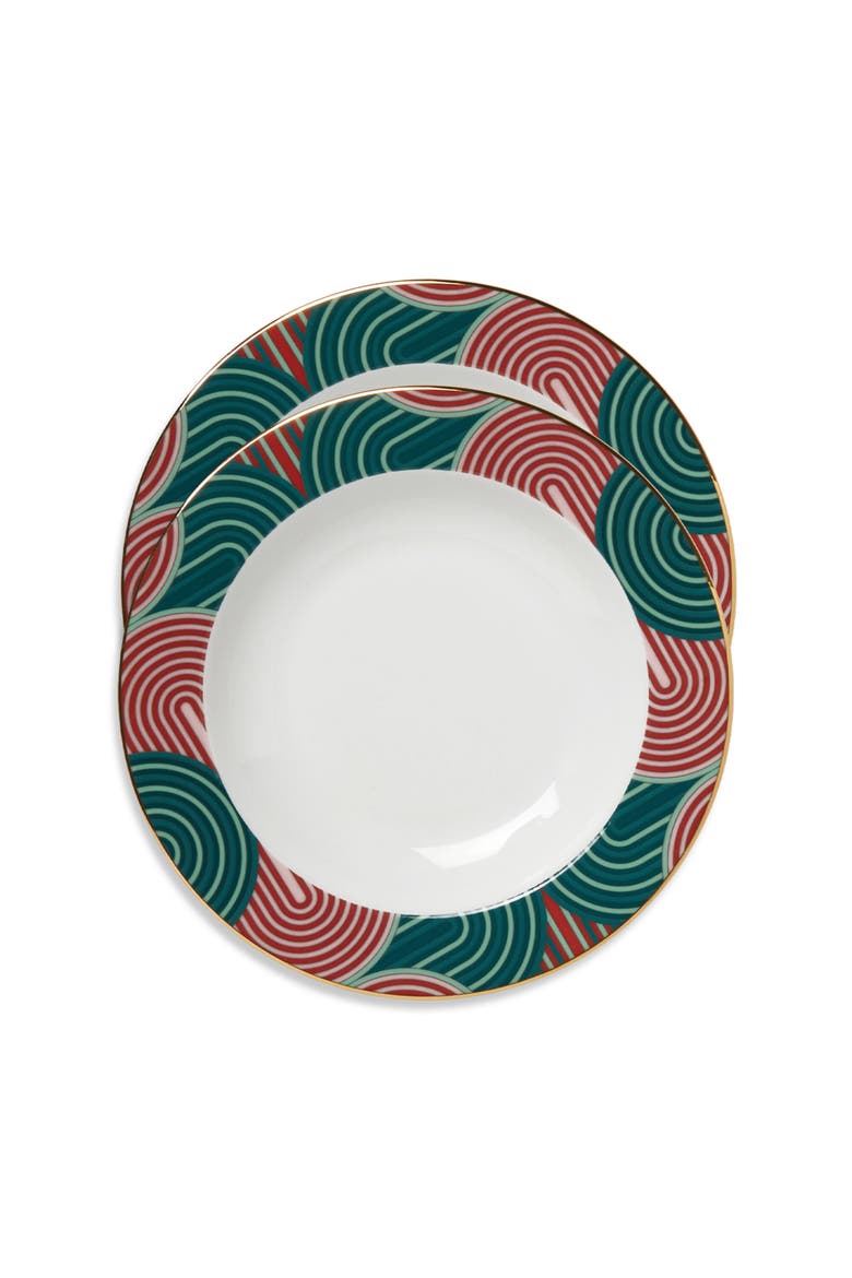 Soup Plates Set Of 2 Slinky Verde, Main, color, Slinky Verde