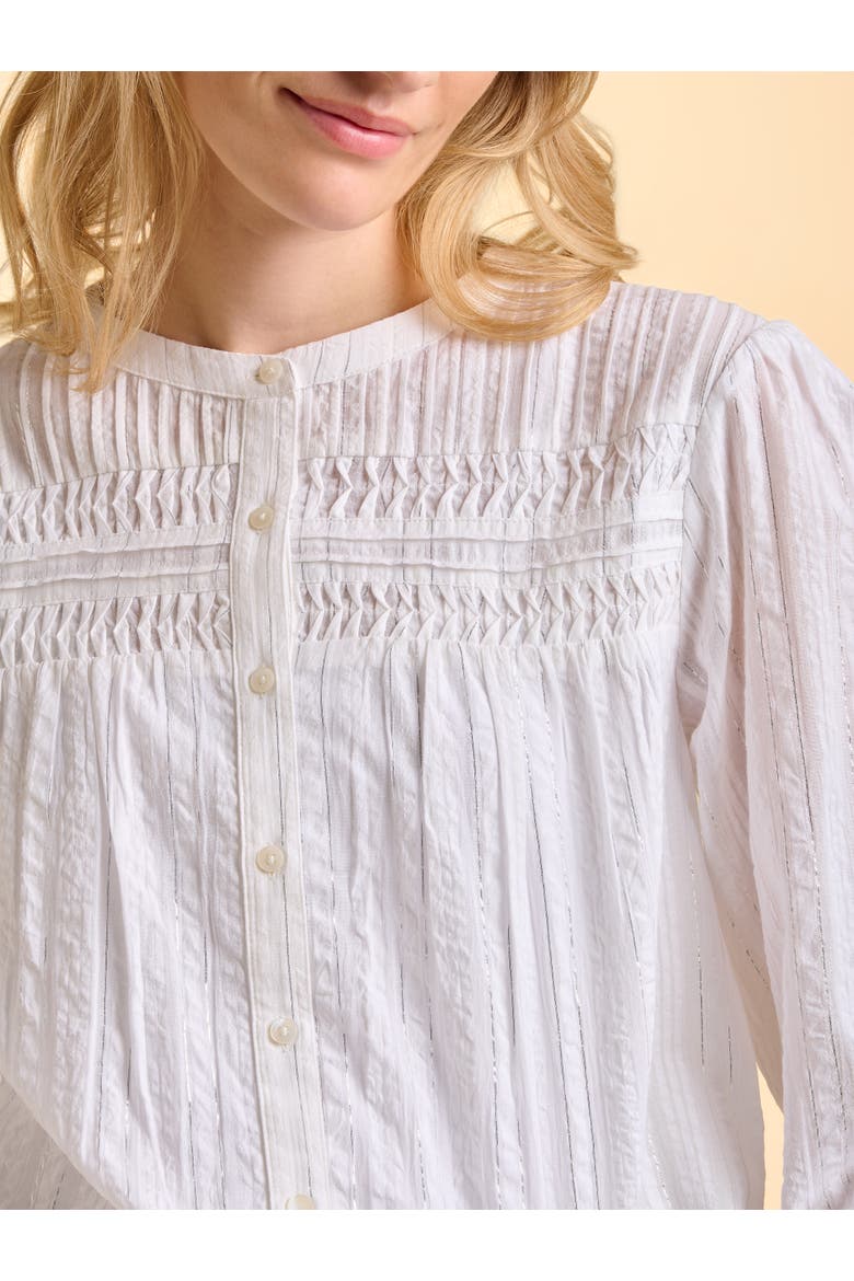 Angelica Long Sleeve Round Neck Shirt, Alternate, color, White