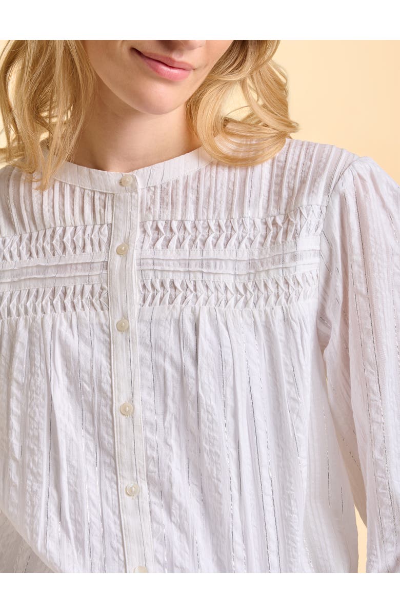 Brakeburn Angelica Long Sleeve Round Neck Shirt, Alternate, color, White