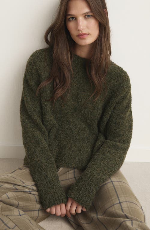 Mango Bouclé Sweater In Green