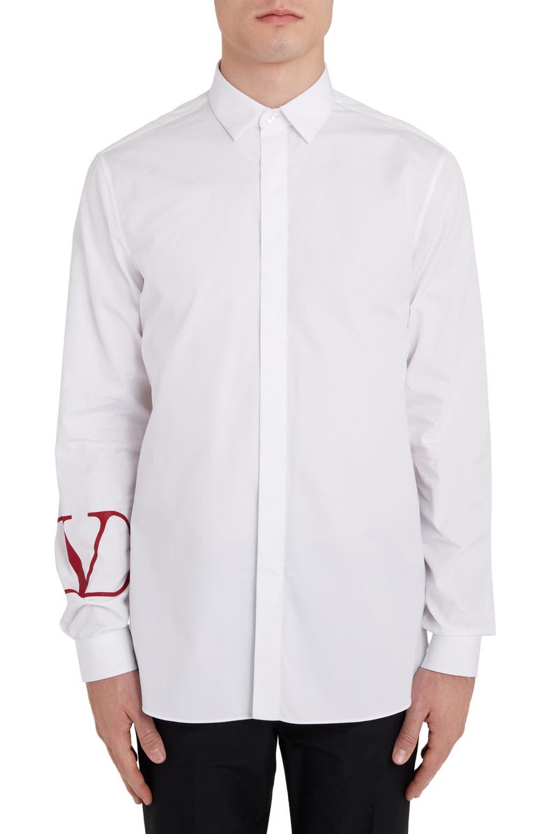Valentino Logo Graphic Slim Fit Shirt, Main, color, 
