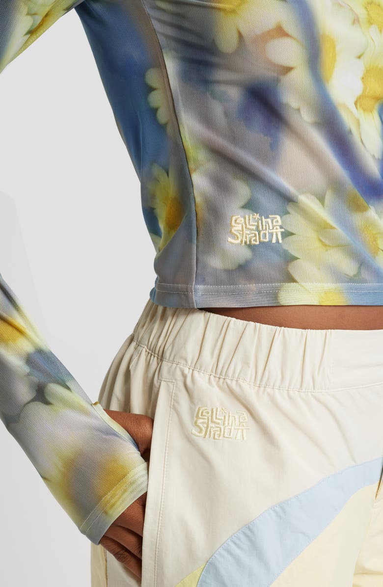 PUMA x Collina Strada Mesh Long Sleeve Top, Alternate, color, Yellow Pear-Aop