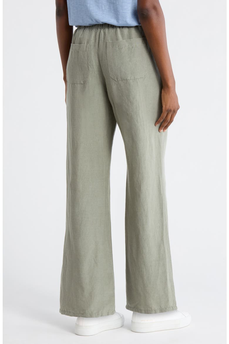 Linen Blend Straight Leg Pants, Alternate, color, SEA SPRAY