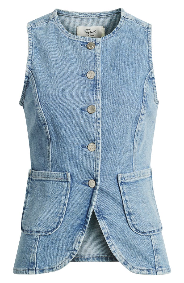 Rails Portola Denim Vest, Alternate, color,