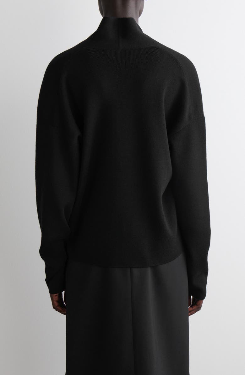 COS Shawl Collar Merino Wool Sweater, Alternate, color, Black Dark