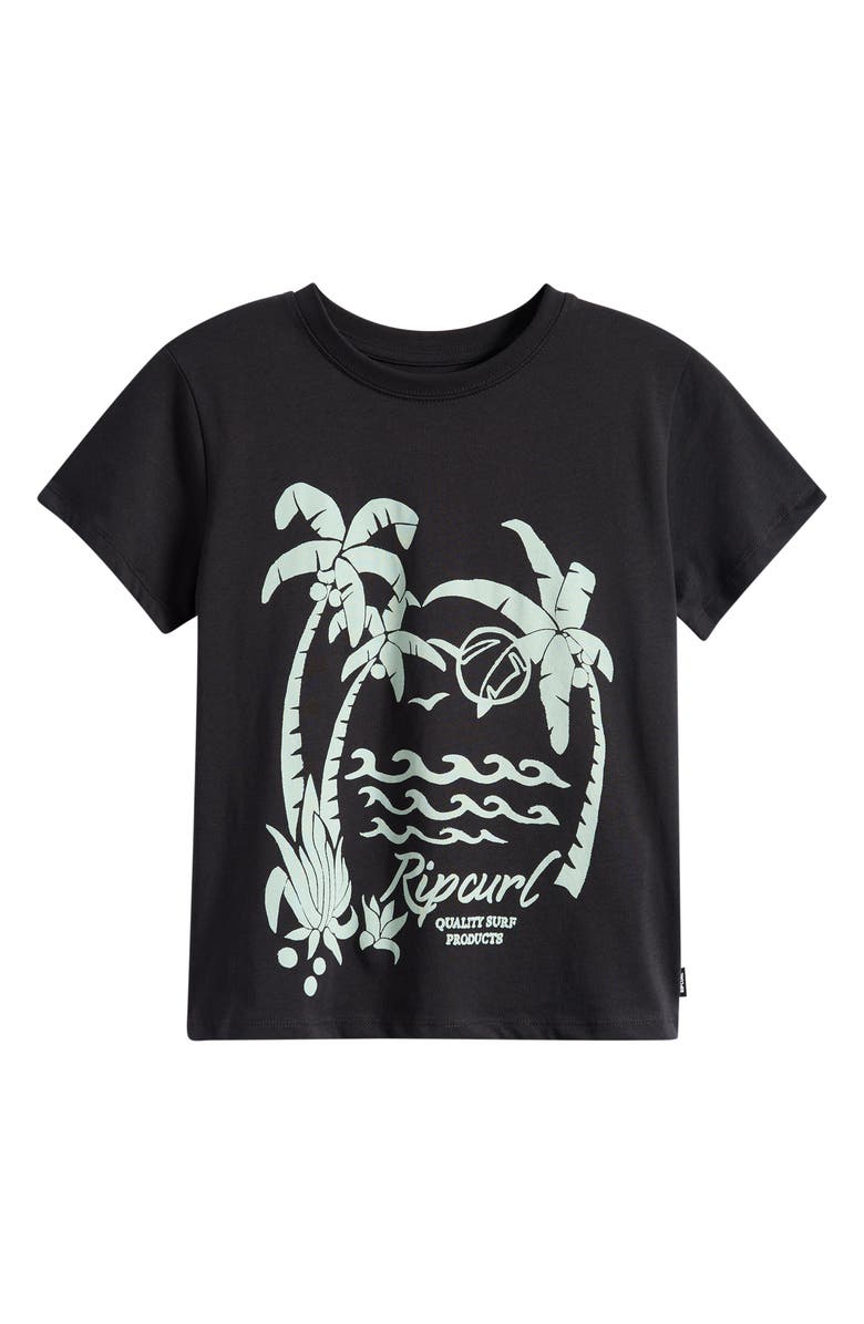 Rip Curl Kids' Moon Standard Cotton Graphic T-Shirt, Main, color, Washed Black
