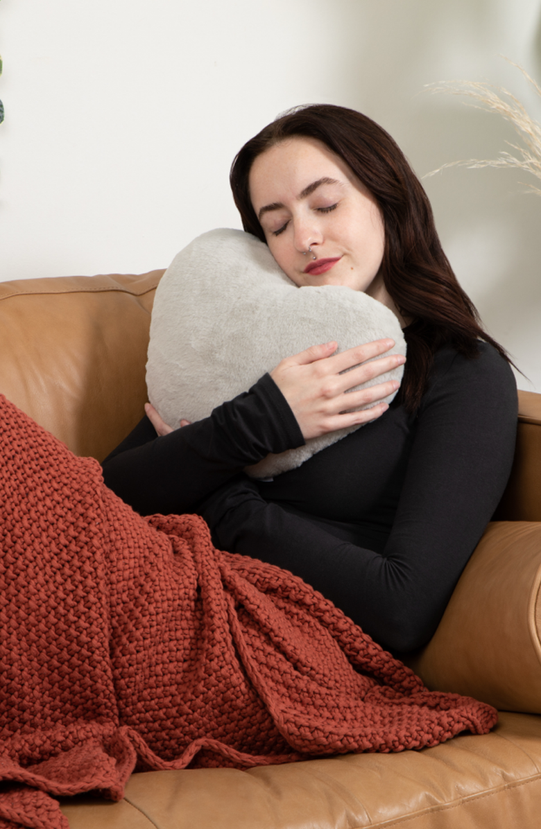 Hugimals World Heart to Hug Pillow, Alternate, color, Soothing Gray