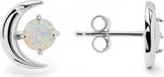 Queen Jewels Lab-Created Opal Sun Moon Stud Earrings