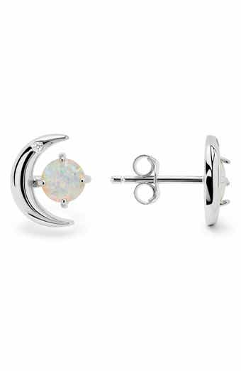 Lab-Created Opal Sun Moon Stud Earrings