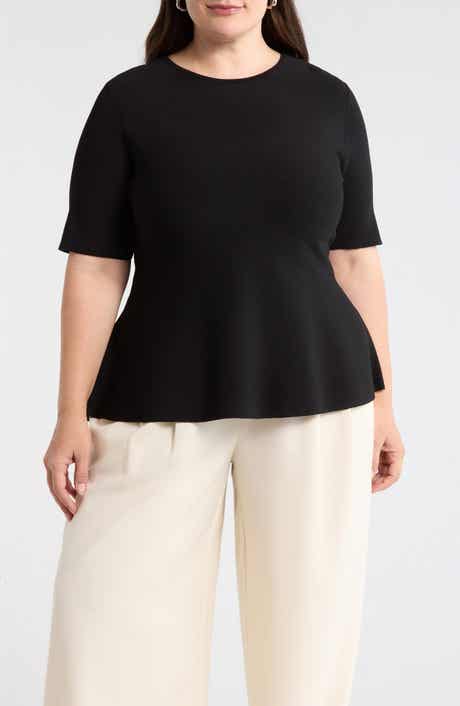 Short Sleeve Peplum Sweater