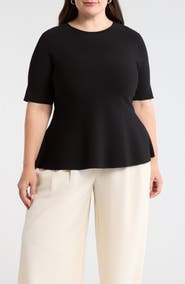 Nordstrom Short Sleeve Peplum Sweater
