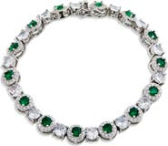 SAVVY CIE JEWELS Cubic Zirconia Halo Tennis Bracelet