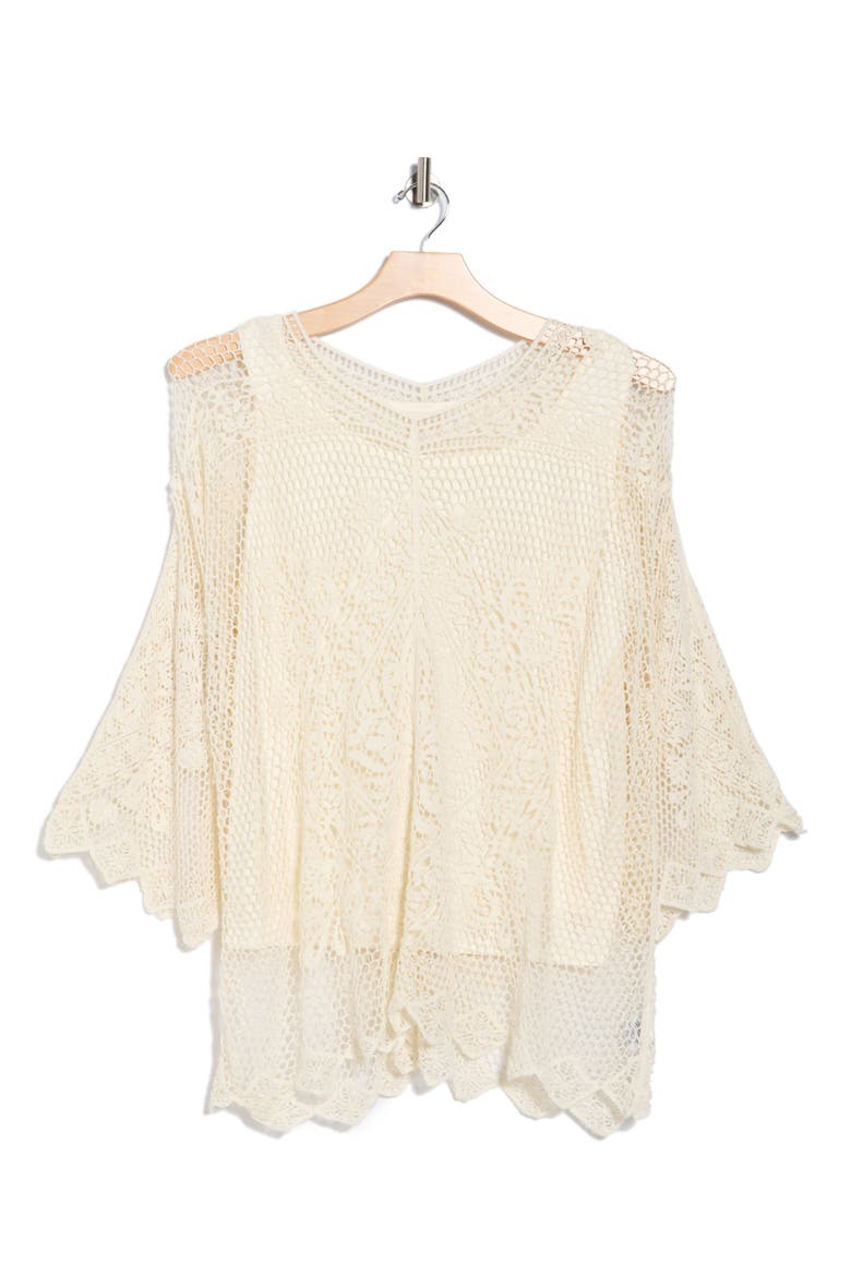 Novelty Cotton Open Stitch Sweater, Alternate, color, IVORY