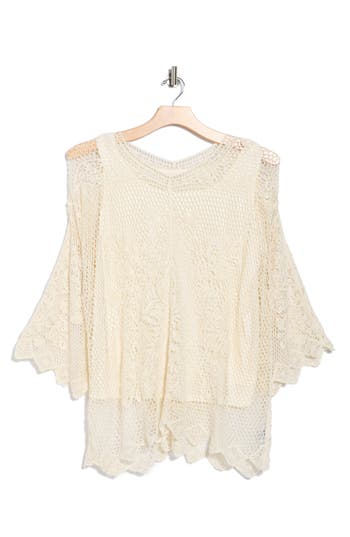 Ruby Rd. Ruby Rd Novelty Open Stitch Sweater In White