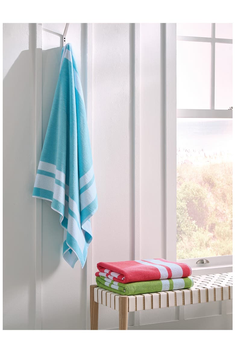 Mareta Cotton Beach Towel, Alternate, color, CLEARWATER